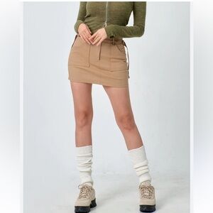 NWT Express $68 side buckle cotton blend mini skirt